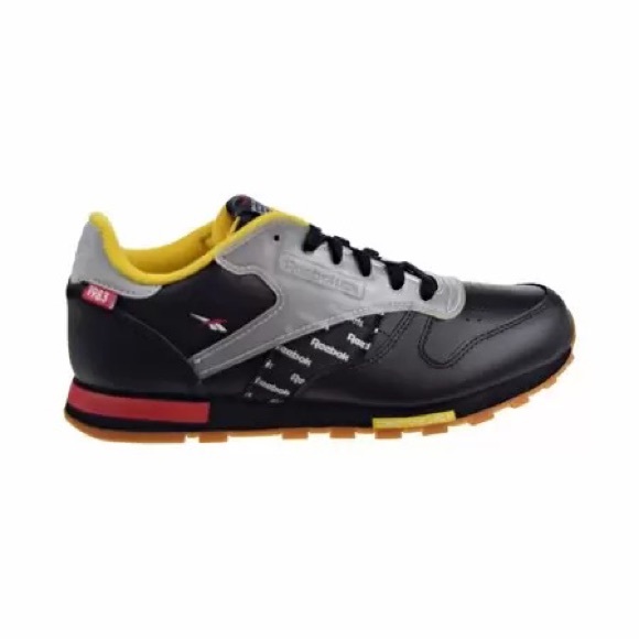 COPY - NEW Reebok Classic Leather Altered Big Kids' Shoes Black/Red/Yellow/Grey… - Picture 1 of 6